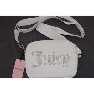 Juicy Couture White Faux Leather Obsession Camera Crossbody - Brand New!!